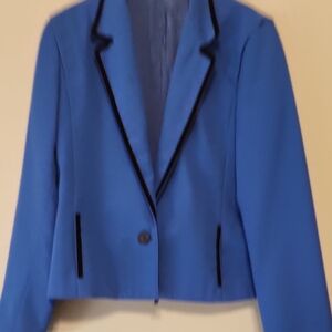 Vintage ARENZANO Elegant Blue Blazer with Black Accents